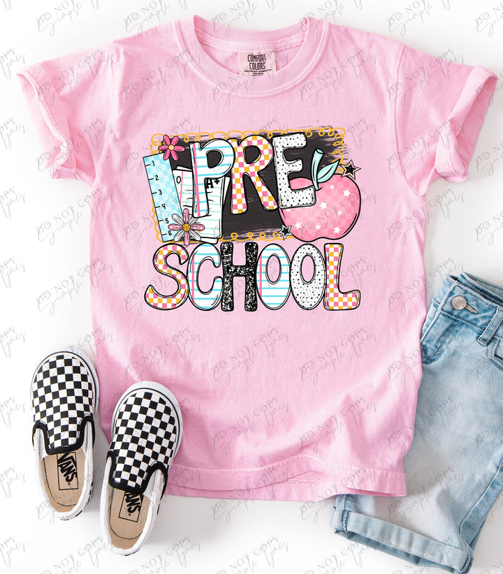 Back To School Apple Grades DTF Print