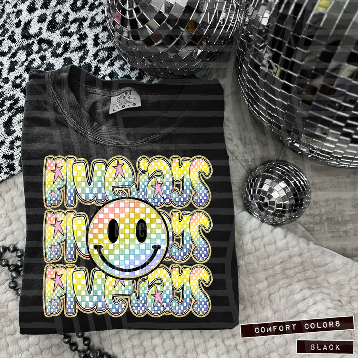 Rainbow Smiley Triple Stack DTF Print