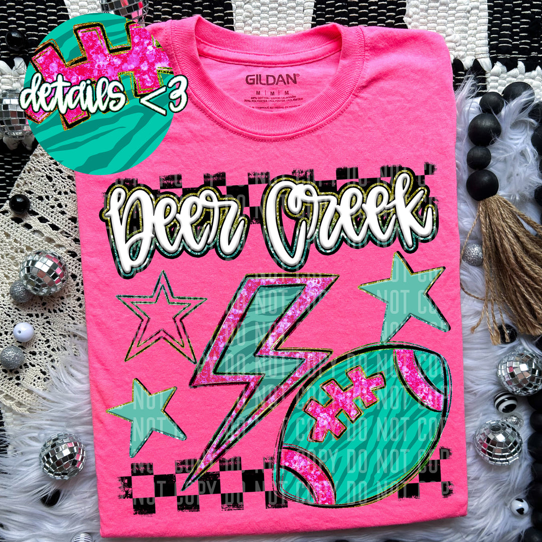 Rainbow Football Bolts DTF Print