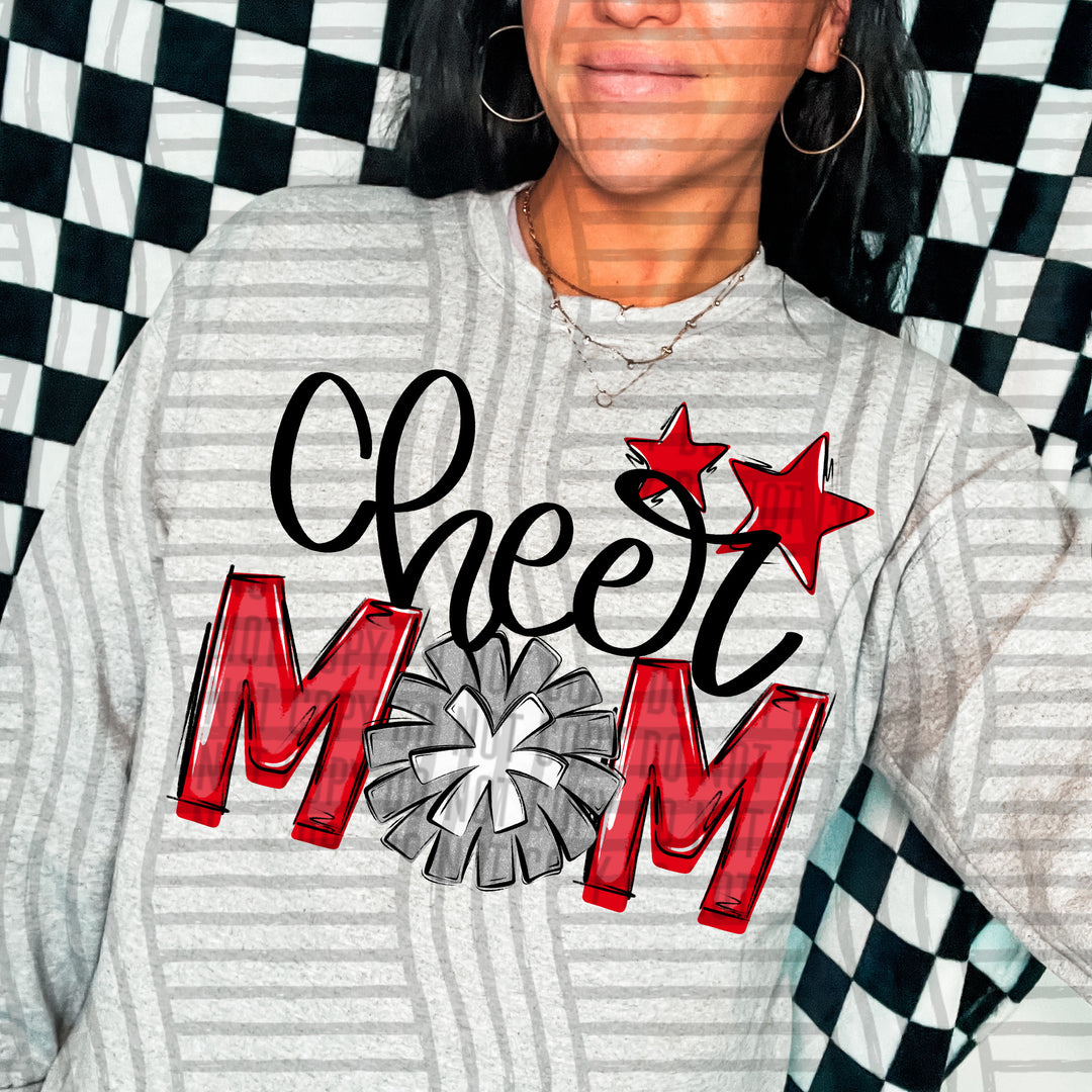 Sports Mom Cheer Silver DTF Print