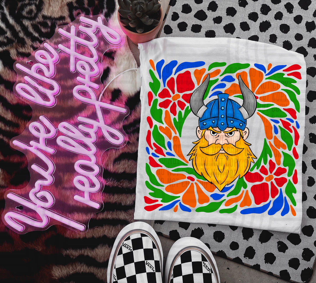 Retro Floral Mascot Heads DTF Print