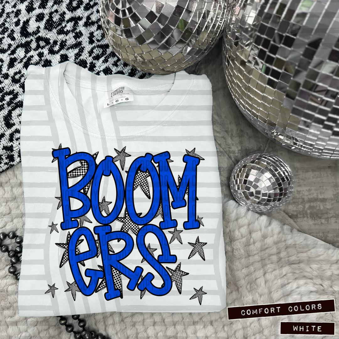 Blue Staggered DTF Print