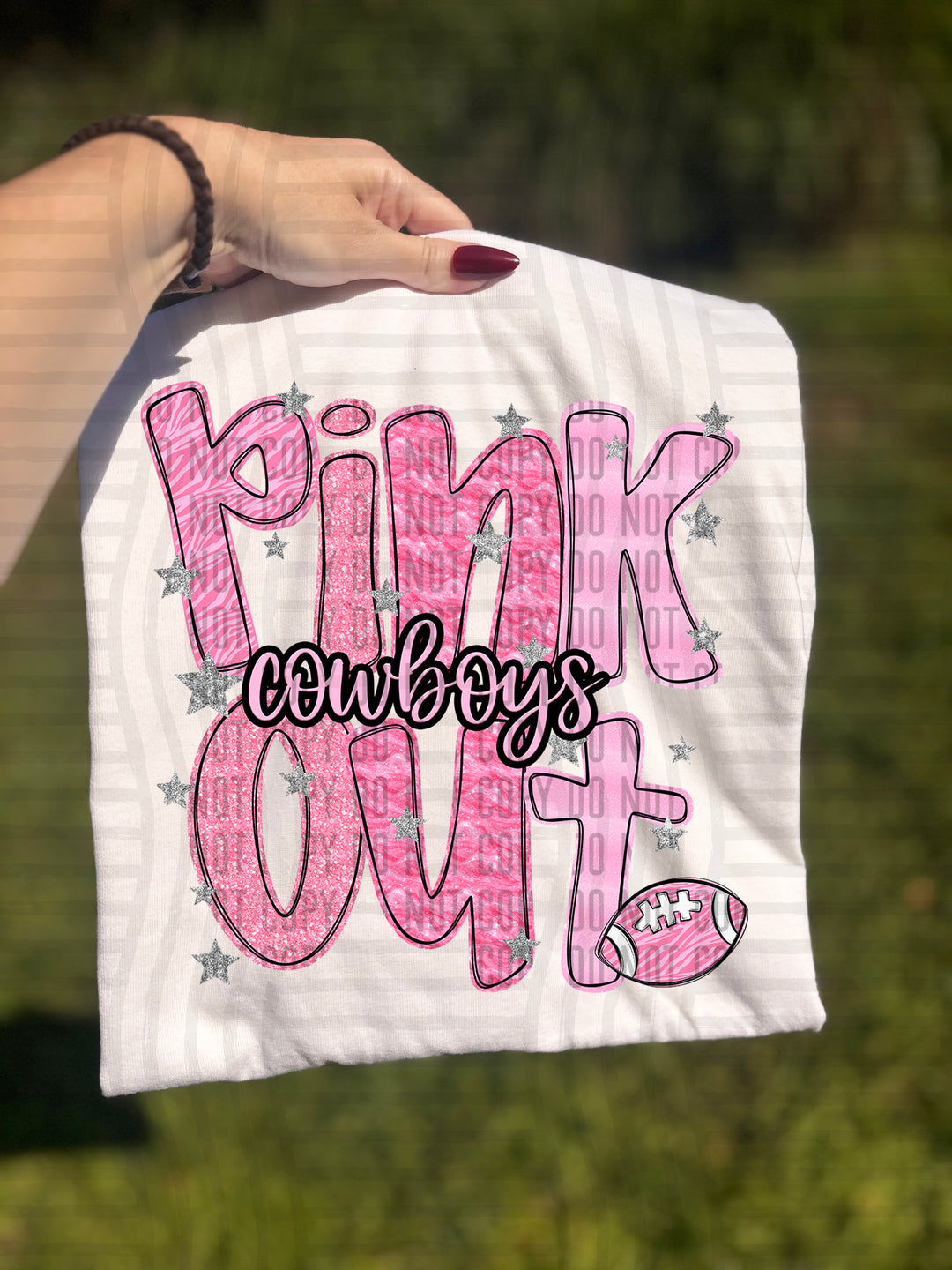 Pink Out Football DTF Print