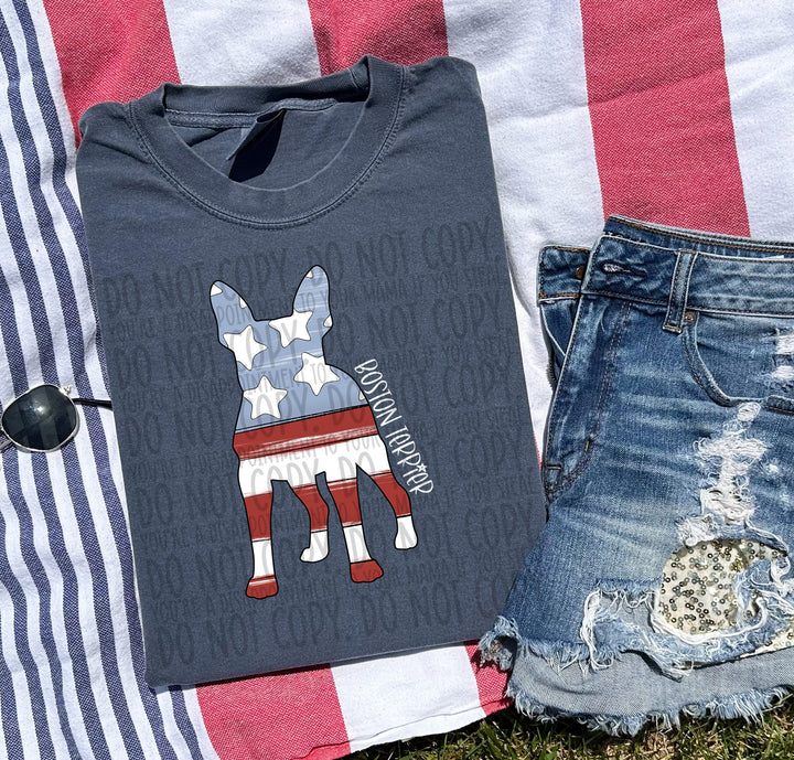 Patriotic Dog Designs White Text DTF Print
