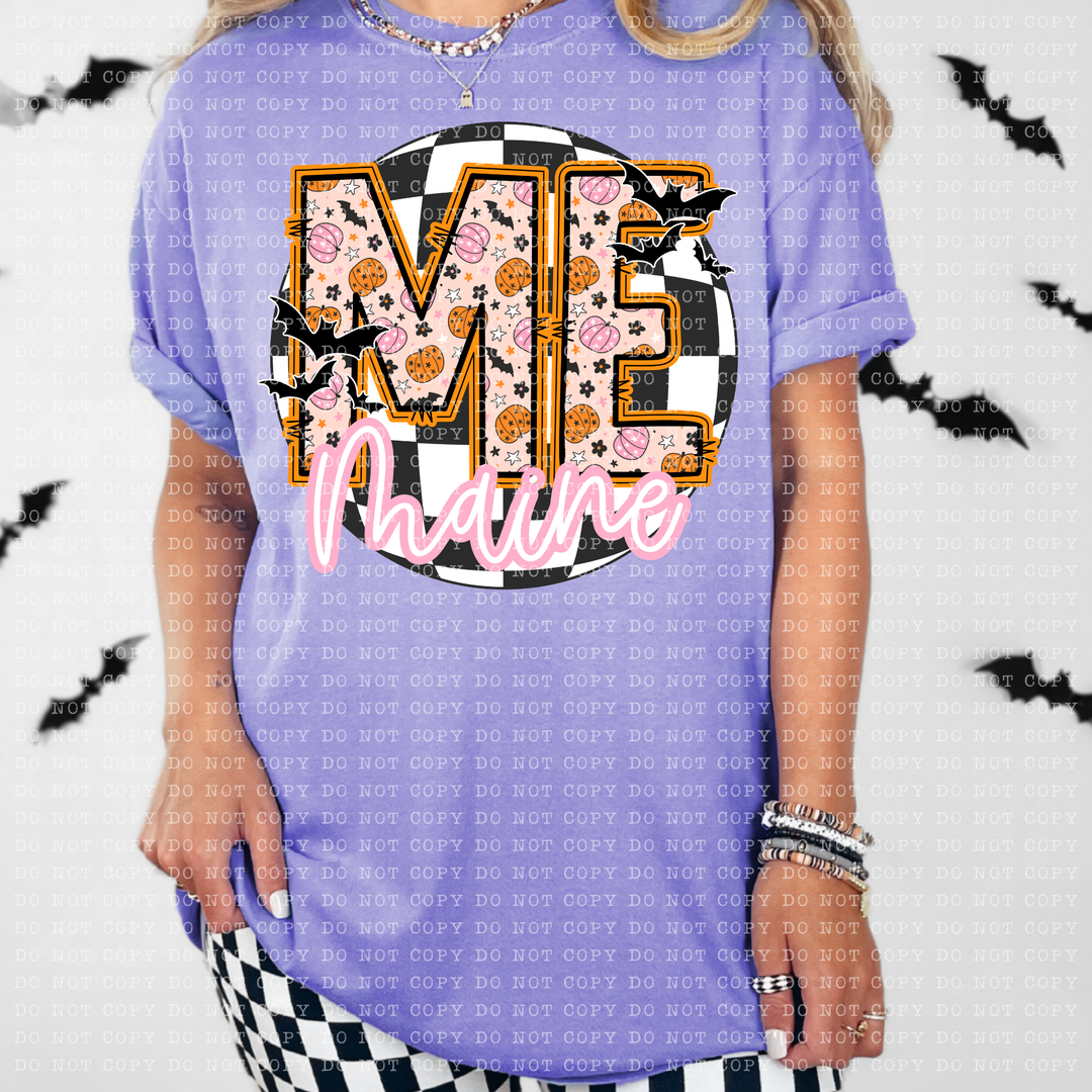 Pumpkin Batty States DTF Print