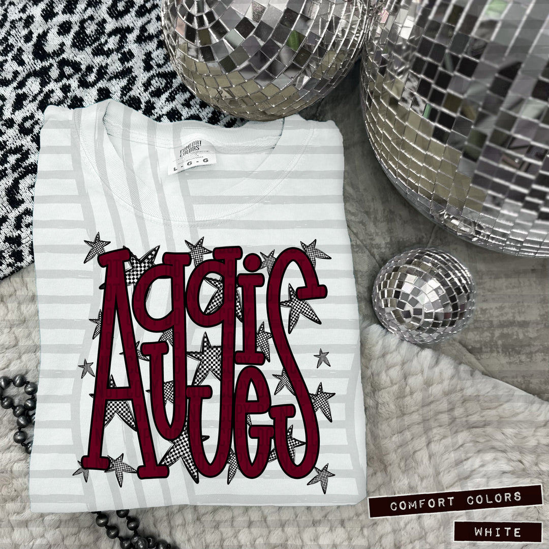 Maroon Staggered DTF Print