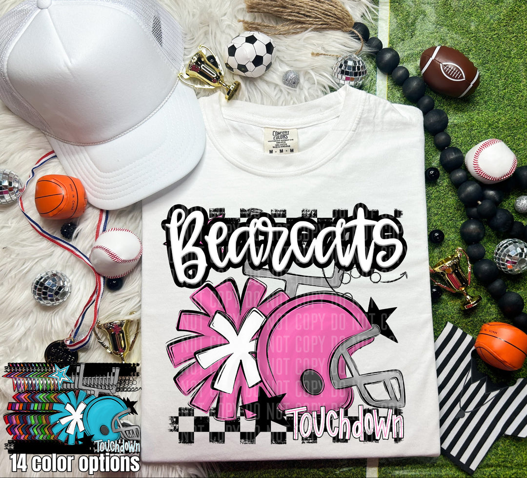 Helmet Pom Mascots Colors Lime DTF Print
