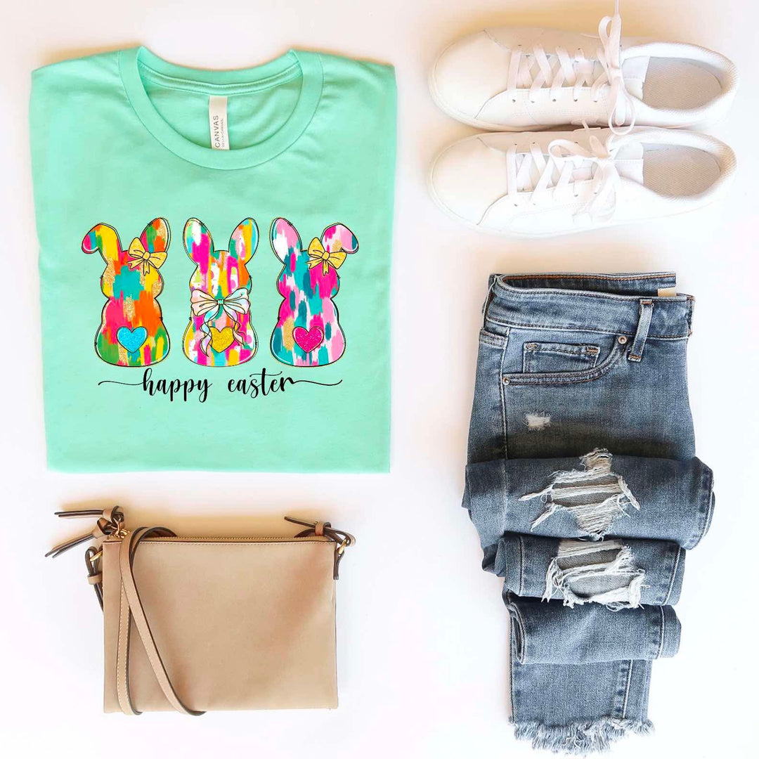 Happy Easter Trio MINT BELLA CANVAS Printed Tee