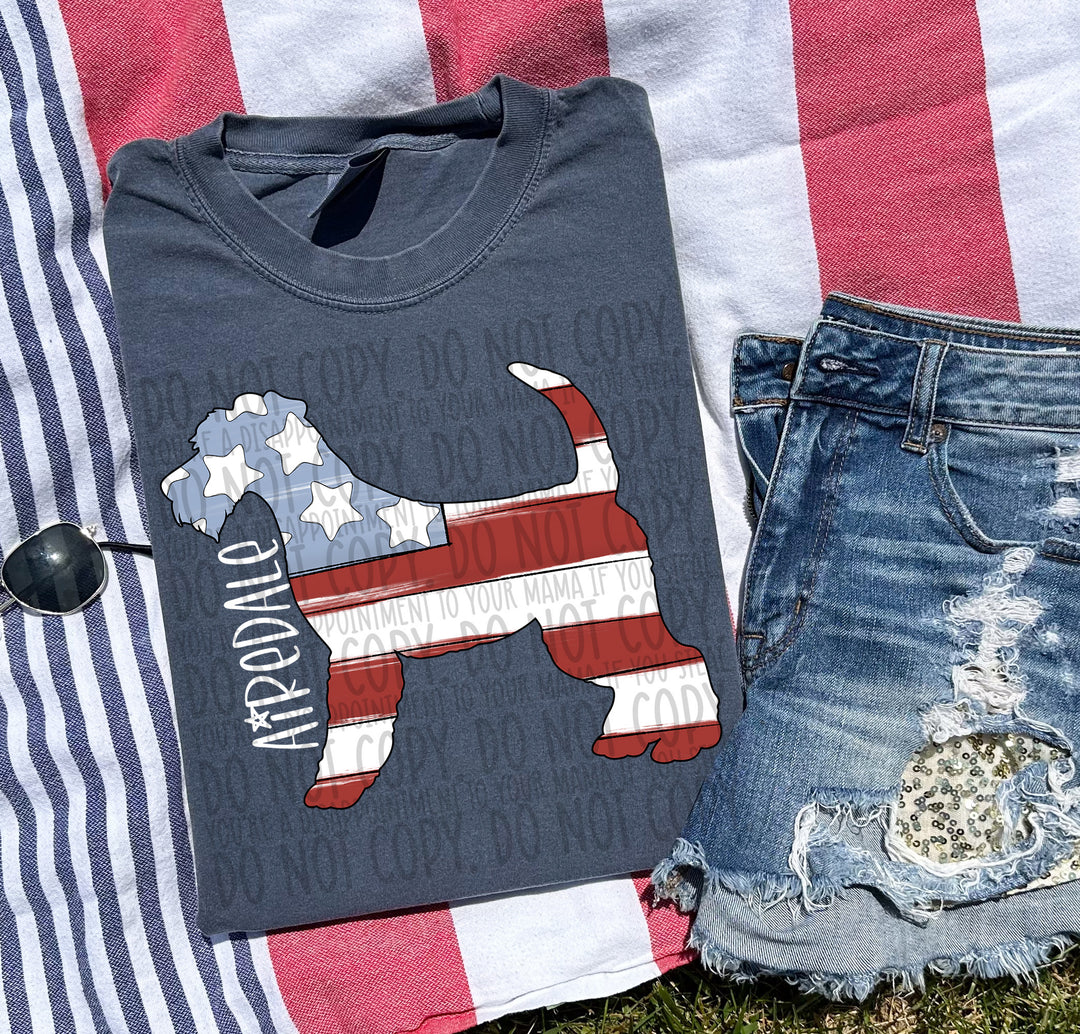 Patriotic Dog Designs White Text DTF Print