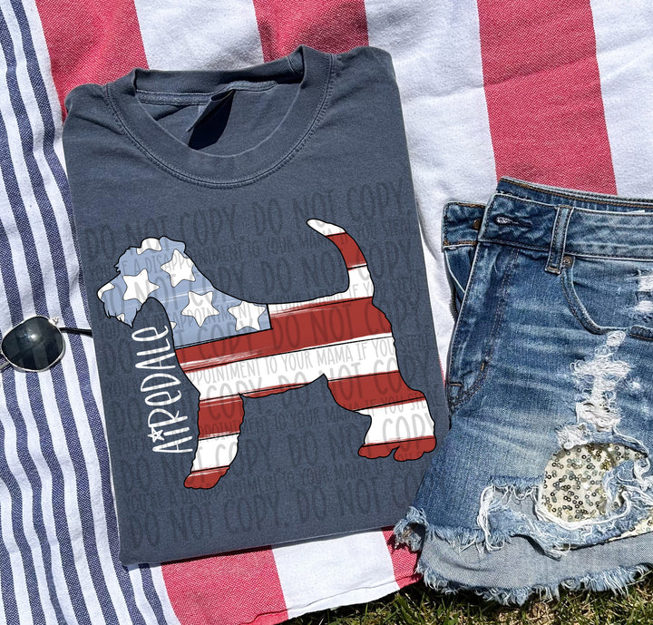 Patriotic Dog Designs White Text DTF Print