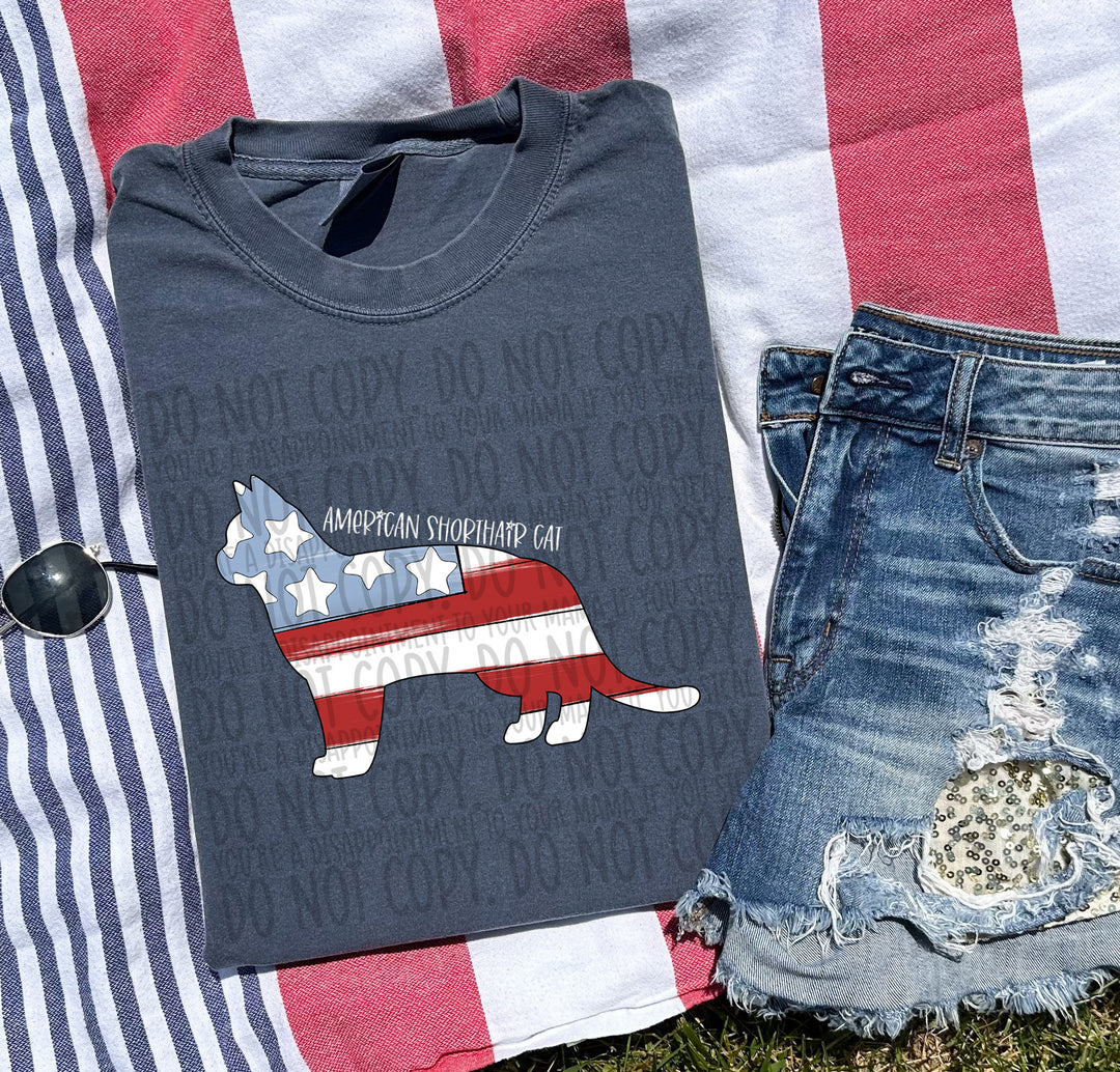 Patriotic Dog Designs White Text DTF Print