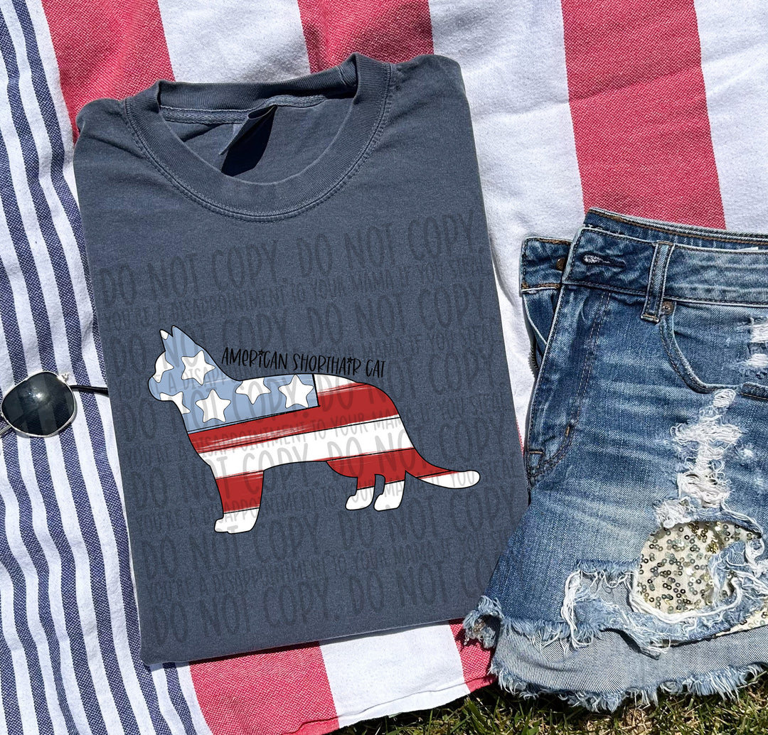 Patriotic Dog Designs Black Text DTF Print