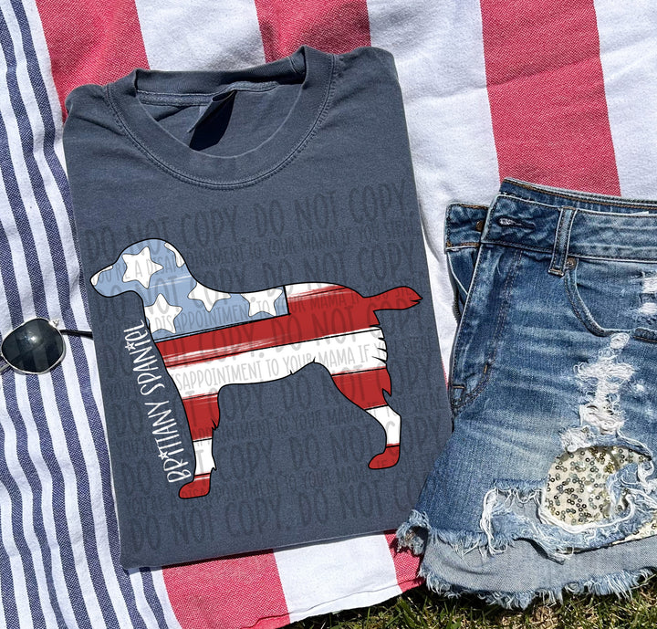 Patriotic Dog Designs White Text DTF Print