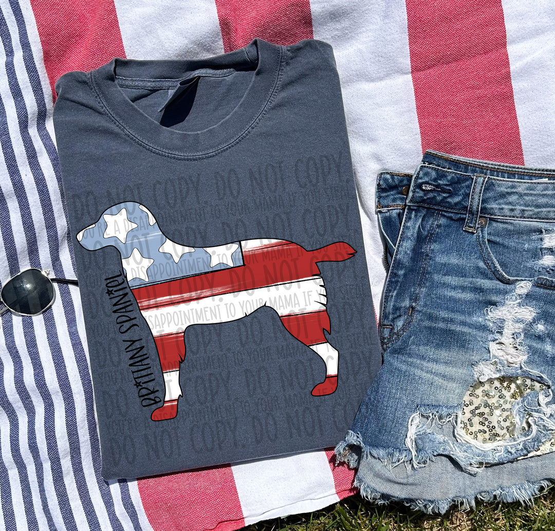 Patriotic Dog Designs Black Text DTF Print