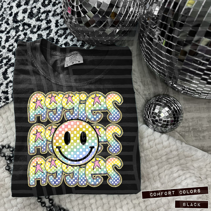 Rainbow Smiley Triple Stack DTF Print