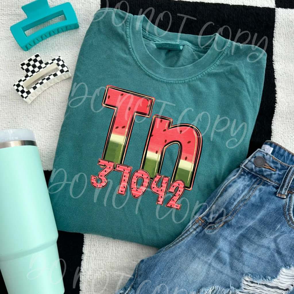 Customized Watermelon Zip Code DTF Print