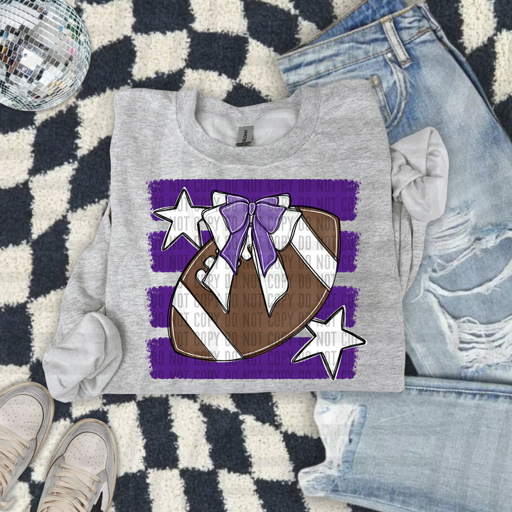 Football Bow DTF Print