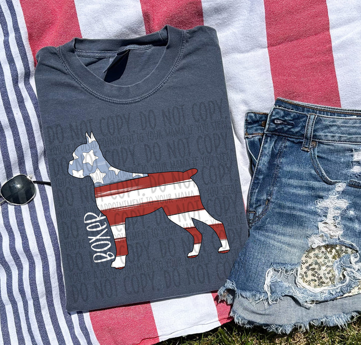Patriotic Dog Designs White Text DTF Print