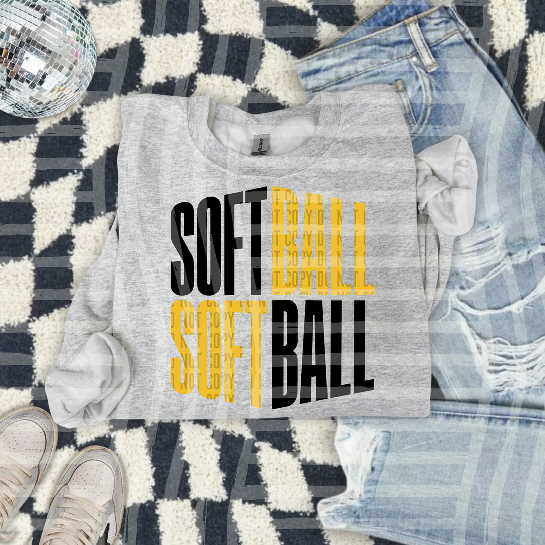 Softball Word Art DTF Print