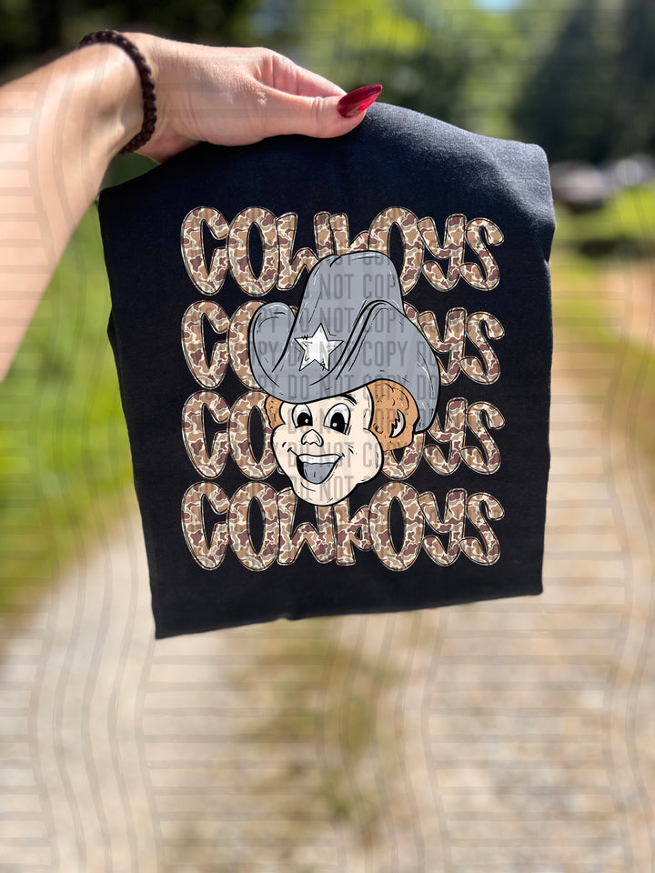 Camo Mascot Heads DTF Print