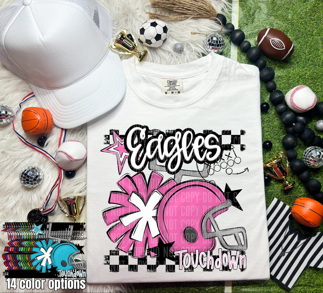 Helmet Pom Mascots Colors Lime DTF Print