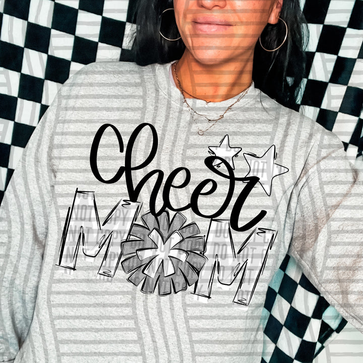 Sports Mom Cheer Silver DTF Print