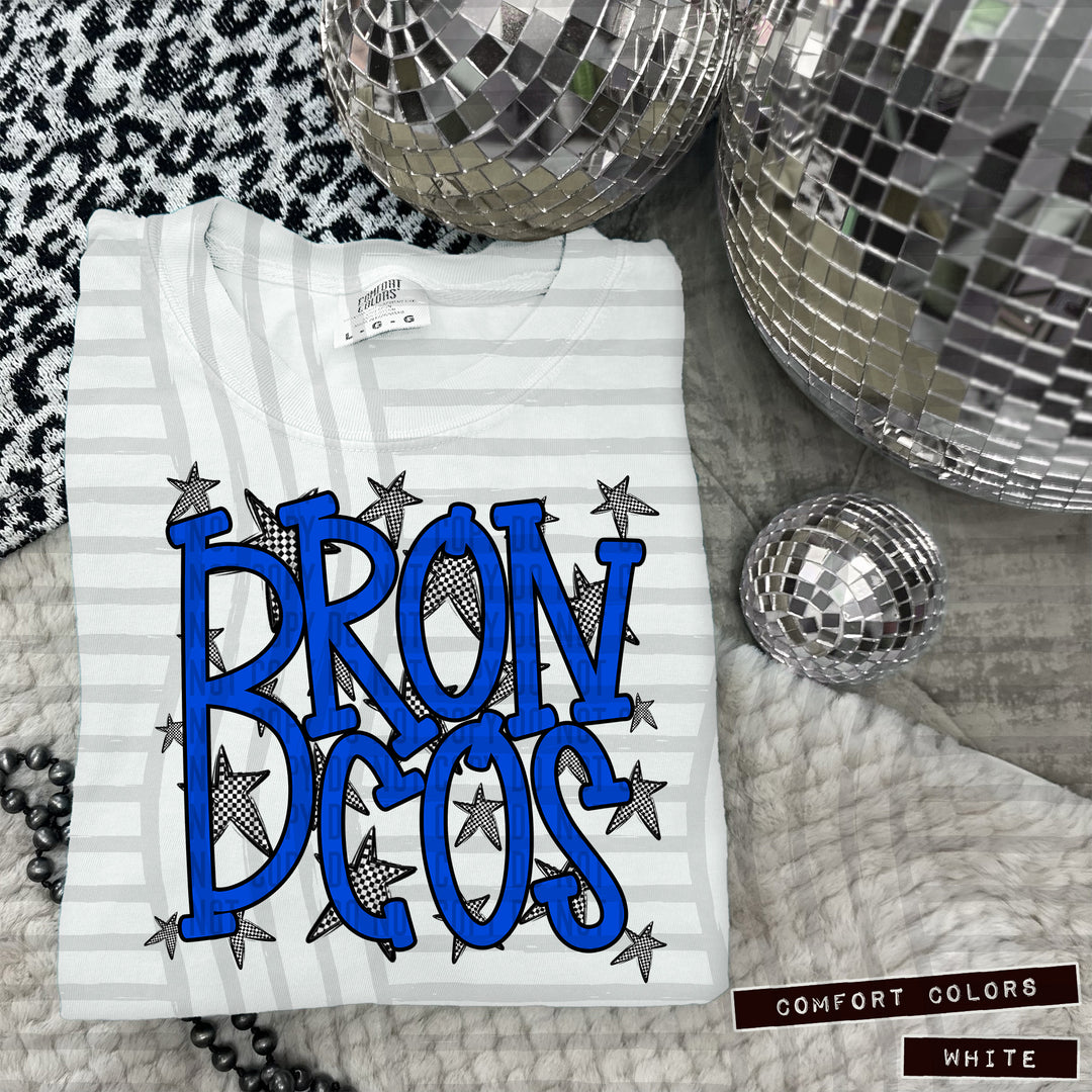 Blue Staggered DTF Print