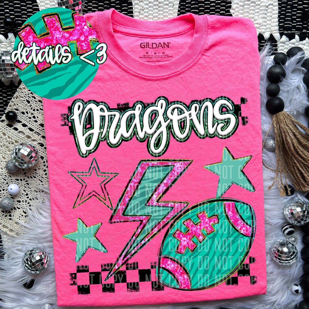 Football Bolt DTF Print