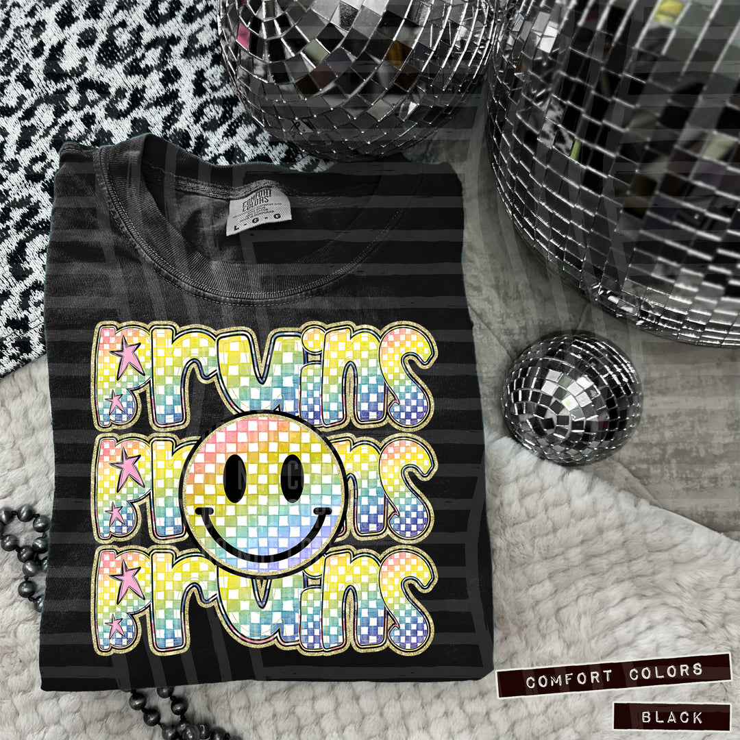 Rainbow Smiley Triple Stack DTF Print