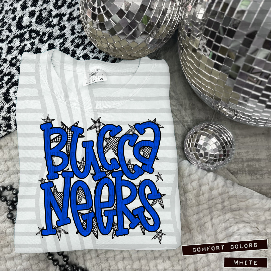 Blue Staggered DTF Print