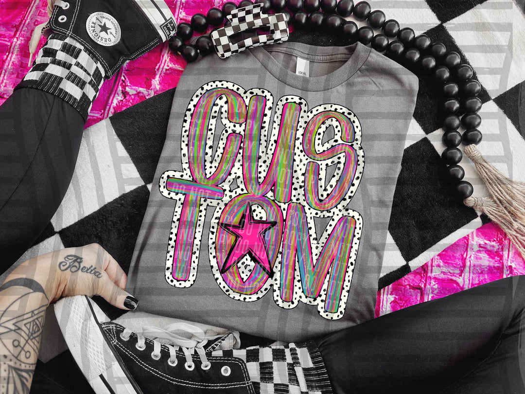 Brushstroke Dots DTF Print