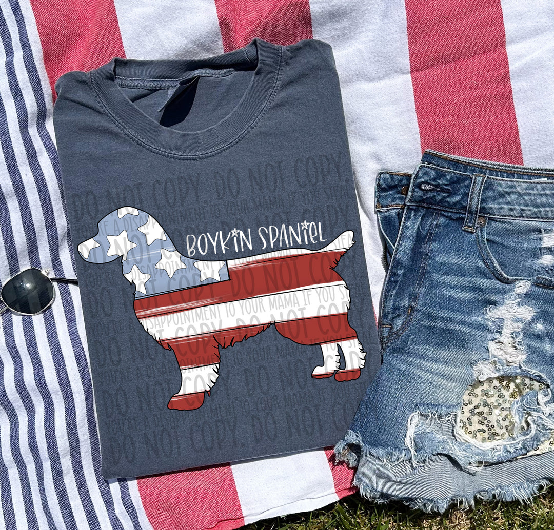 Patriotic Dog Designs White Text DTF Print
