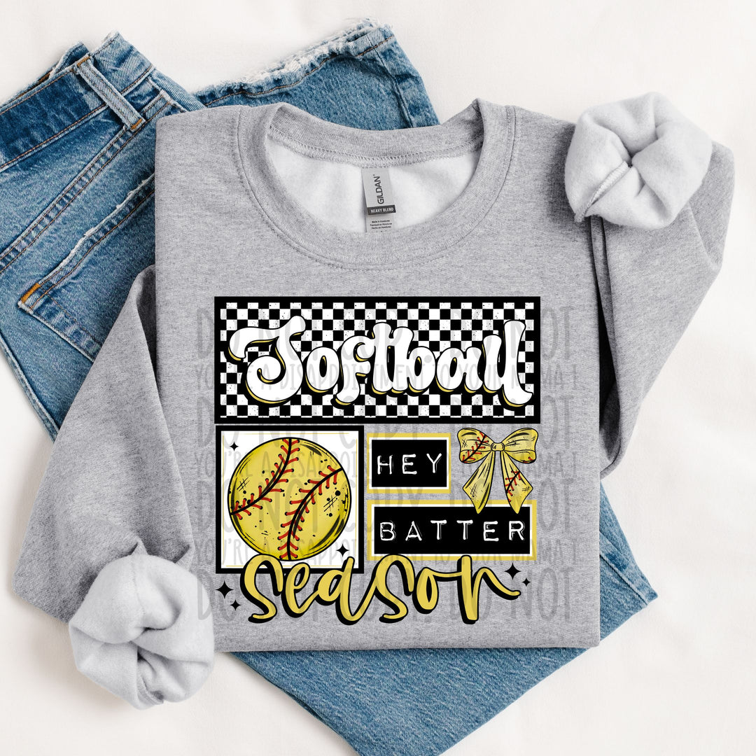 Softball Season Retro DTF Print