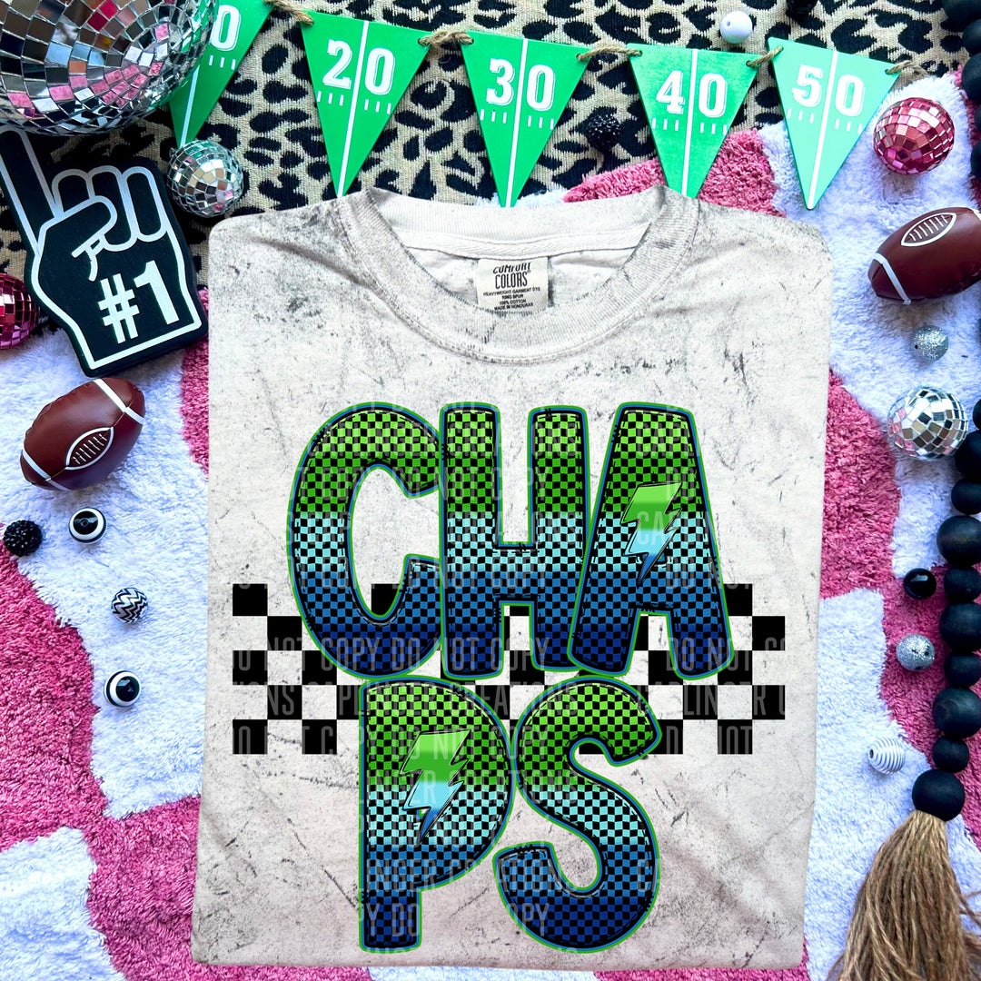 Electric Checks DTF Print