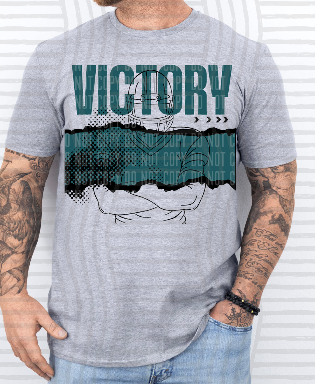 Victory Football Player DTF Print