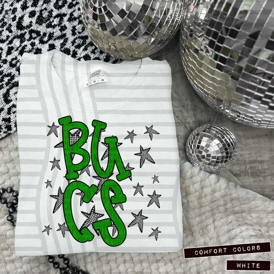Green Staggered DTF Print