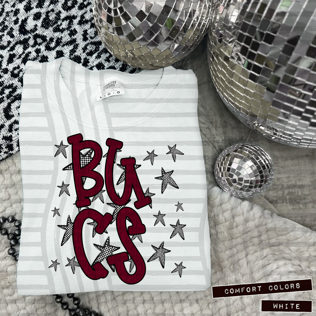 Maroon Staggered DTF Print