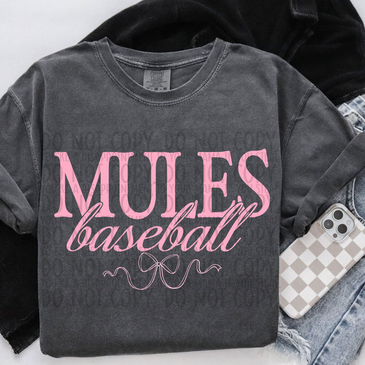 Pink Coquette Baseball Mascots DTF Print