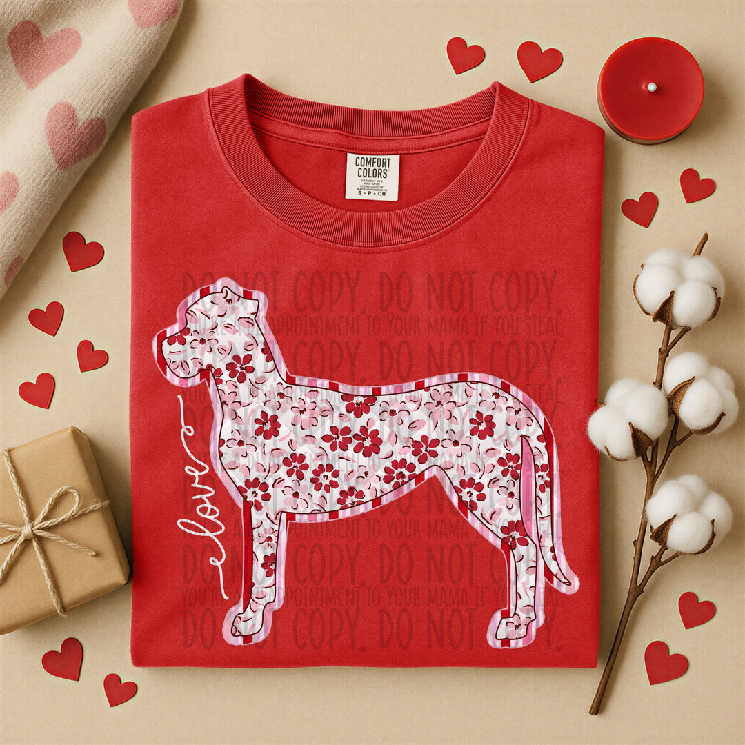 Valentine Dogs DTF Print