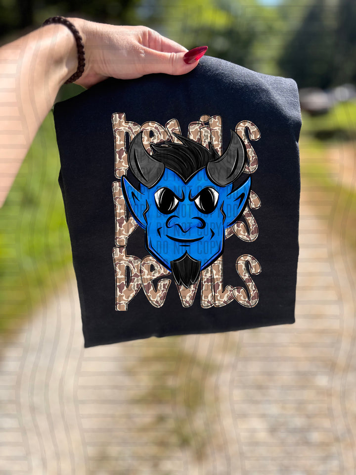 Camo Mascot Heads DTF Print