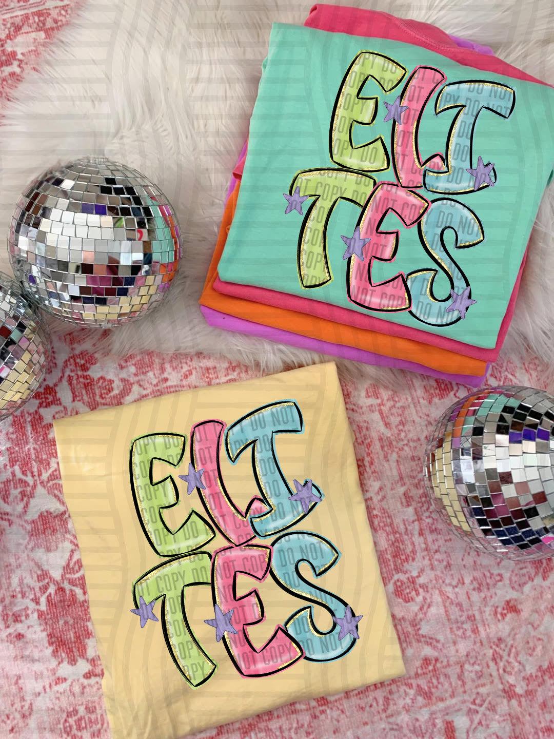 Glittery & Preppy Mascots DTF Print