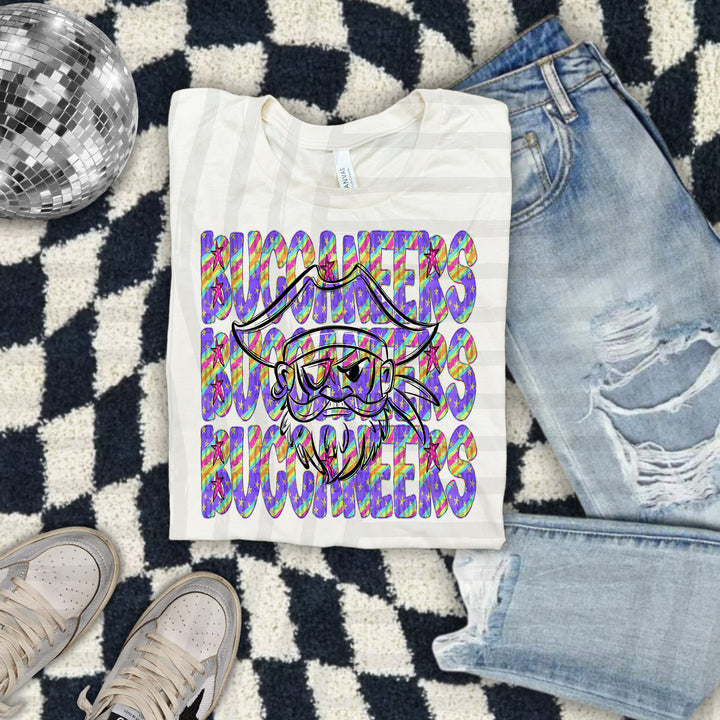Rainbow Swirl Mascot Outlines DTF Print