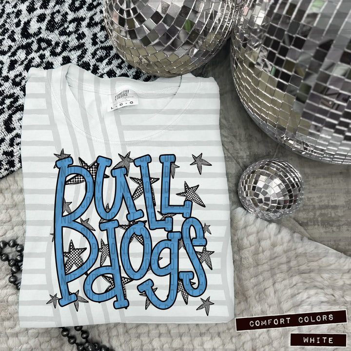 Columbia Blue Staggered DTF Print