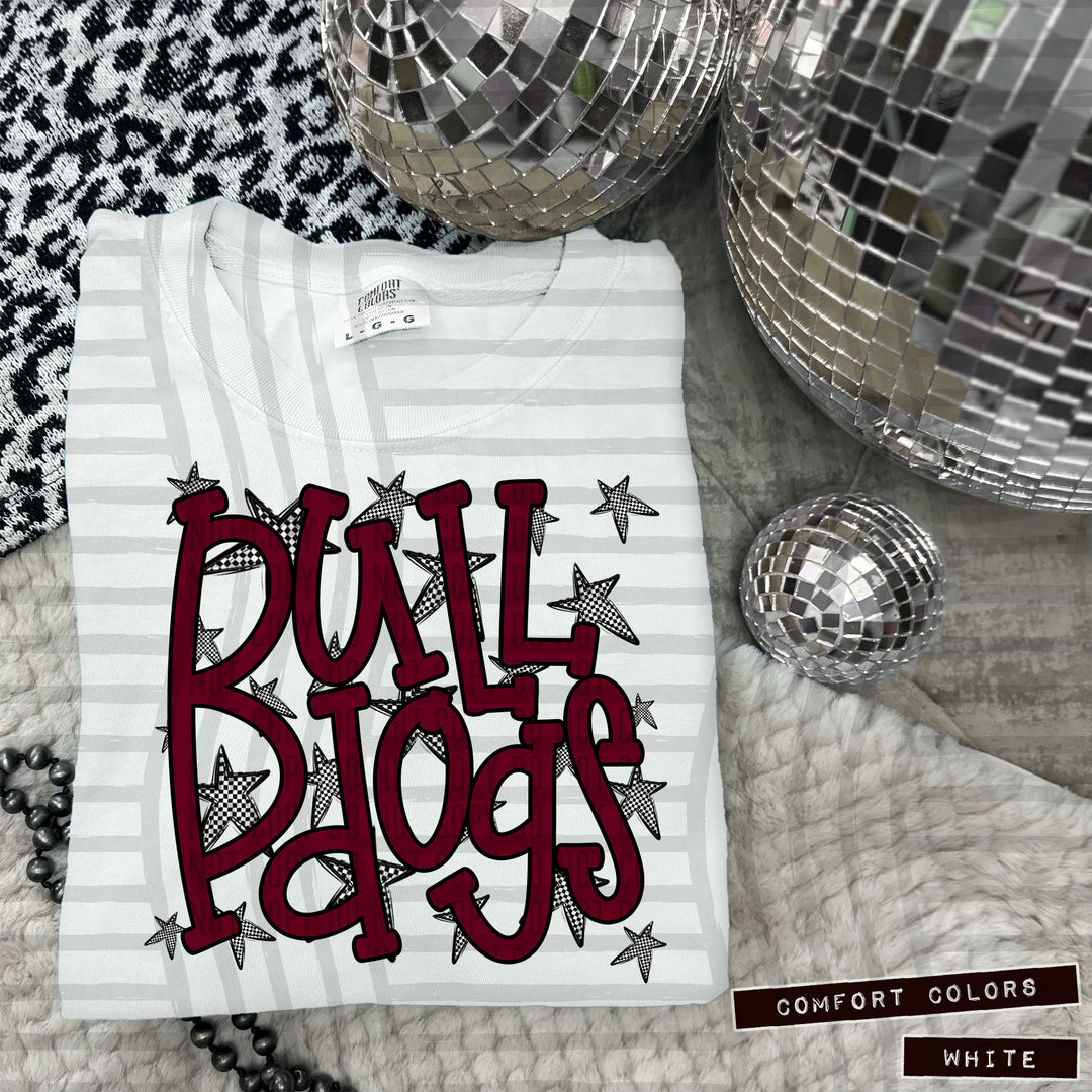 Maroon Staggered DTF Print