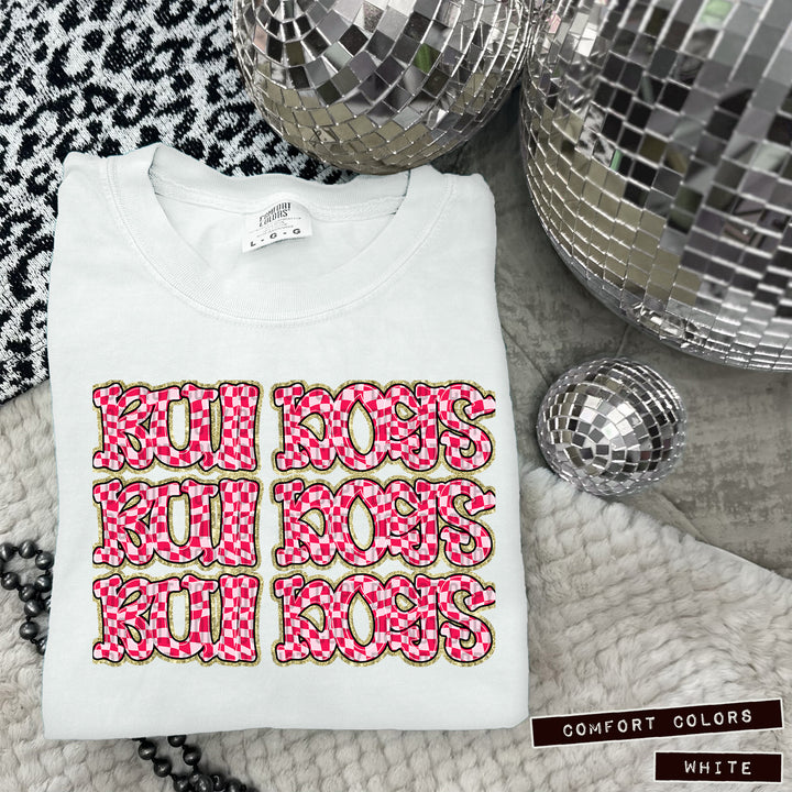 Pink Checks DTF Print