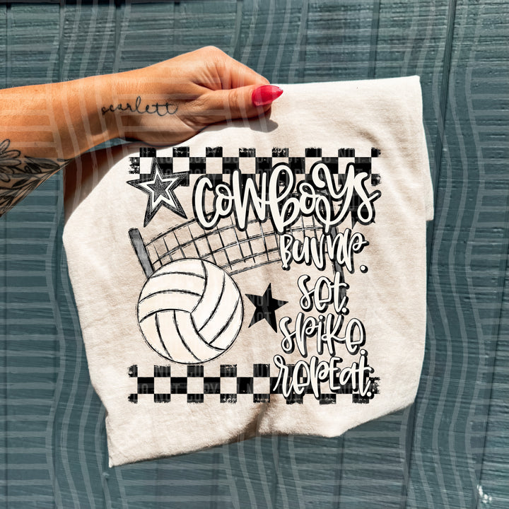 Volleyball Bump Set Spike Repeat DTF Print