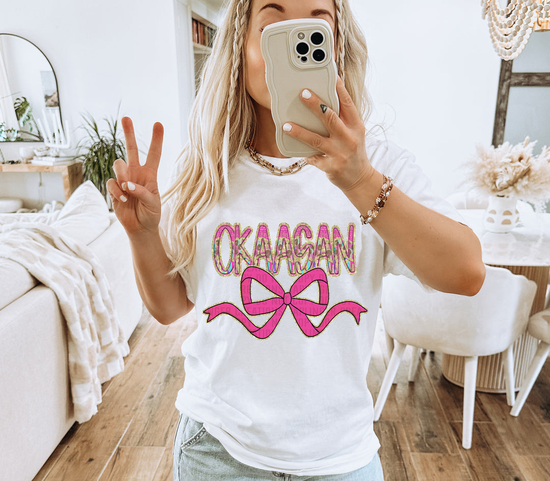 Preppy Leopard Bow Mom Name DTF Print