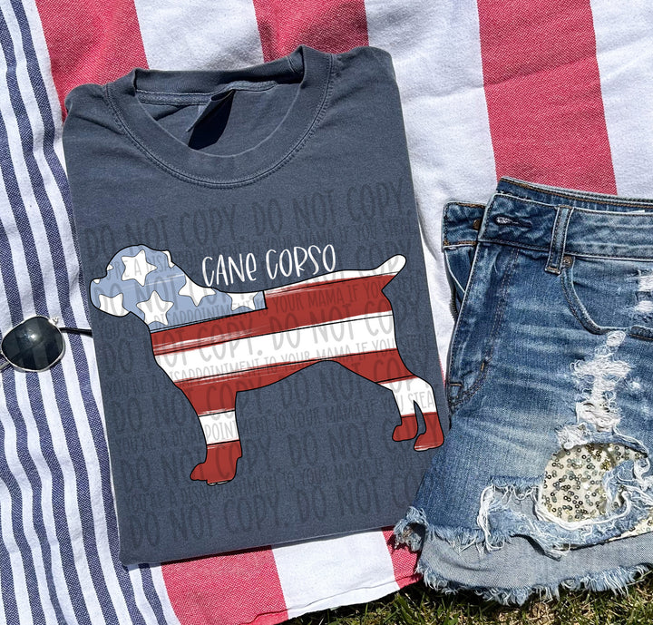 Patriotic Dog Designs White Text DTF Print