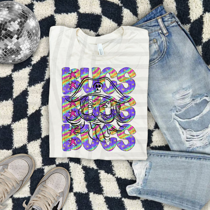 Rainbow Swirl Mascot Outlines DTF Print
