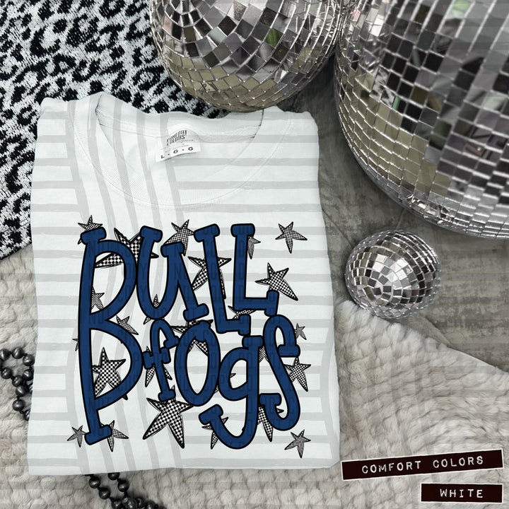 Navy Staggered DTF Print